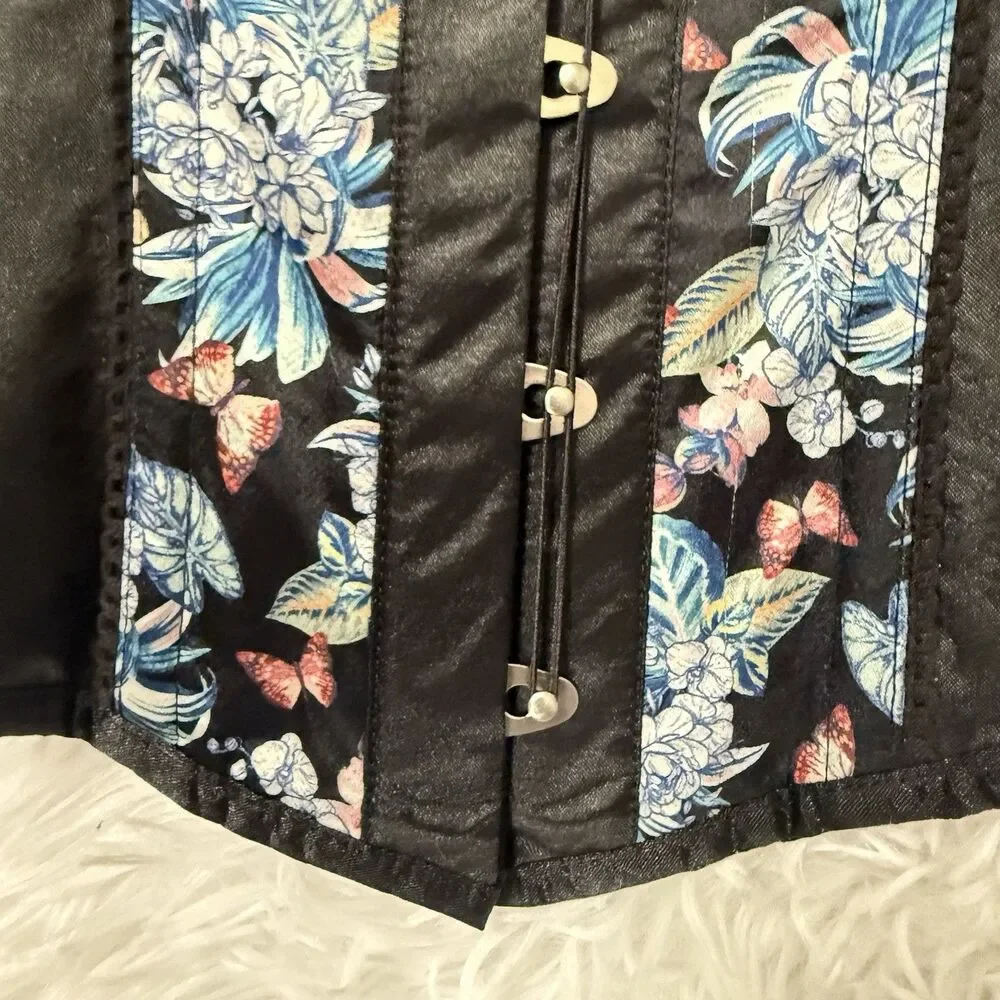 Corset Story Elegant Overbust Corset Top Floral Chiffon Sleeves US 16 NEW 36'' - Picture 5 of 15